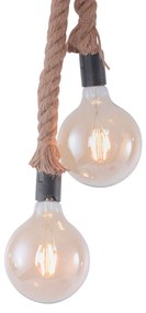 Závesná lampa Rope s lanom, 2-plameňová