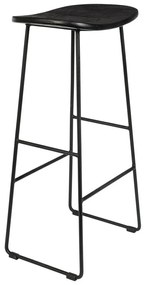Čierna barová stolička z teakového dreva (výška sedadla 76 cm) Tangle – White Label