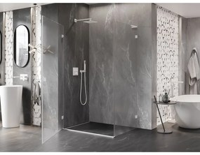 Mexen Lunar-B L, 1-krídlový sprchový kút, ľavý, 90 x 80 cm, 8mm číre sklo, biely profil, 832L-090-080-20-00-L