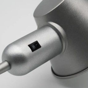 Brilo - Flexibilná stojacia lampa 1xE27/10W/230V strieborná