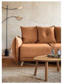 Menčestrová rozkladacia rohová pohovka v tehlovej farbe (variabilná) Lazy Lukka – Miuform