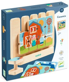 Drevená skladacia hra – domčeky