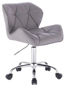 LuxuryForm DESIGN Stolička MILANO na striebornej podstave s kolieskami - sivá