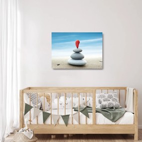 Sklenený obraz - Rovnováha s kameňmi (70x50 cm)