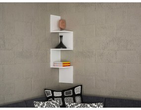 Rohová nástenná polica CORNER 105,4x25 cm biela