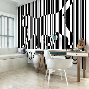 Fototapeta - Čiarový kód - mačka (254x184 cm)