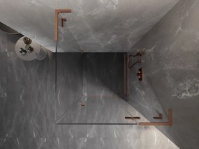 Mexen Lunar L, 1-krídlový sprchový kút, pravý, 100 x 100 cm, 8mm číre sklo, medený profil, 834L-100-100-65-00-P
