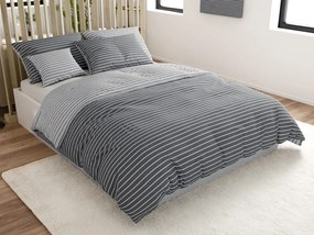 Povlečení z Renforcé bavlny CAPRIVI šedé knoflík Rozmer obliečky: 70 x 90 cm | 140 x 220 cm