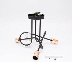 LED prisadený luster OXFORD 3×E27/15W/230V čierny