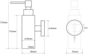 Sapho Sapho, X-STEEL dávkovač tekutého mydla 150ml, brúsená nerez, XS100