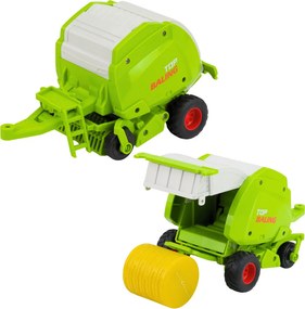 LEAN Toys Poľnohospodársky traktor s diaľkovým ovládaním RC s lisom na balíky 1:24