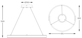 Zuma Line MD4417-1M-3BGD - LED Luster na lanku LINOS LED/30W/230V čierna/zlatá