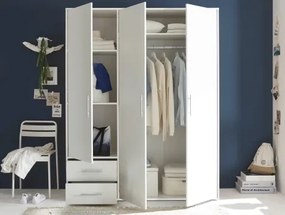 Šatníková skriňa Valencia, 155 cm, biela%