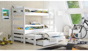 Detská posteľ poschodová s výsuvným lôžkom Alis PPV 018 - Biely, 80x190