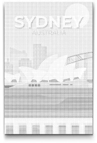 Gario Bodkovanie Sydney, Austrália Rozmery: 40 x 60 cm, Rámovanie: Iba zrolované plátno, Farba bodiek: Modrá