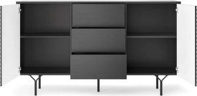 Komoda so zásuvkami Raven, čierna
