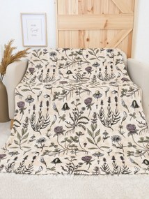 Deka mikroplyš Exclusive 150 × 200 cm – Herbár béžovej