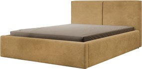 Posteľ Inez 180x200 cm, topazovo žltá štruktúrovaná látka