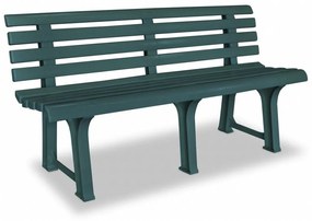 Záhradná lavica MUSKA — plast, zelená, nosnosť 240 kg