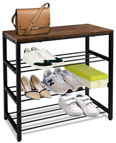 Botník STELLA 3 police rustikálny hnedý