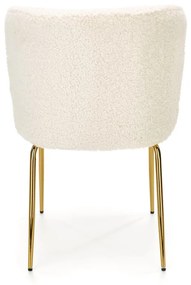 Dizajnová stolička K474 krémová/zlatá