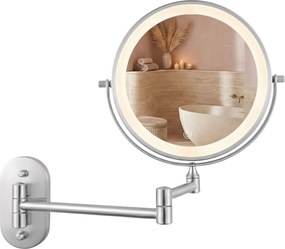 Rea Glow, kozmetické LED zrkadlo nástenné 20 cm, chrómová, HOM-70003