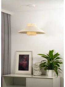 Duolla - Luster na lanku RIO RATTAN 1xE27/15W/230V pr. 45 cm béžová/ratan