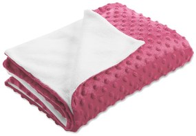 Biante Detská obojstranná deka Minky TOP 3D bodky/Polar MKP-057 Ostružinová 100x150 cm