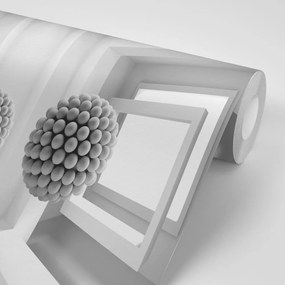 Tapeta čiernobiele guličky v priestore - 300x200