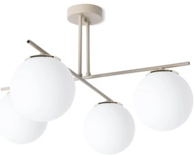 Stropné svietidlo Florence, 4x biele sklenené tienidlo, be/g