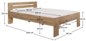 Manželská posteľ 140x200 cm Boyard (dub artisan). Vlastná spoľahlivá doprava až k Vám domov. 1119507