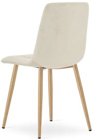 Set dvoch jedálenských stoličiek KARA zamat svetlobéžový (naturálne nohy) 2 ks
