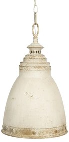 Biela patinová závesná lampa kovová