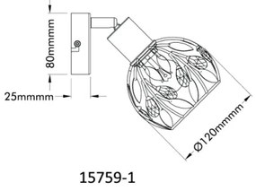 Globo 15759-1 - Nástenné bodové svietidlo MIKA 1xE14/25W/230V