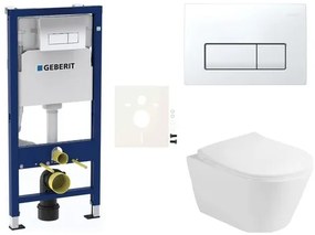 Cenovo zvýhodnený závesný WC set Geberit do ľahkých stien / predstenová montáž + WC Glacera Ava SIKOGESAVAD50