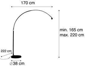 Moderná oblúková lampa chrómová nastaviteľná bez tienidla