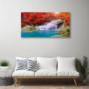 Obraz Canvas Jesenné vodopád les 120x60 cm