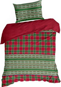 VIANOČNÉ FLANELOVÉ OBLIEČKY AURORA 140X200 CM, 1 KS 70X80 CM VZOROVANÉ