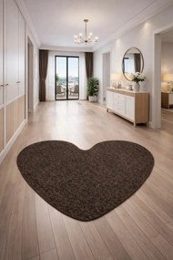 Vopi, Kusový koberec Eton hnedý srdce, 100x120 srdce, hnedá, kuchyňa