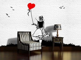 Fototapeta - Dievča s balónom (254x184 cm)