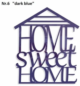 Home sweet home dekoračný nápis na stenu modrá
