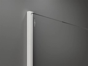 Mexen Kioto, sprchový kút typ Walk-In 130 x 70 cm, 8mm sklo-čierny vzor, biely profil, 800-130-202-20-70-070