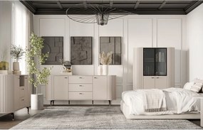 Komoda oblých tvarov s drážkovaním cashmere ZANTE ZA4