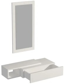 Nástenná polica + nástenné zrkadlo VIEN biela