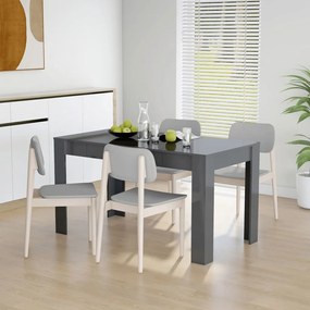 Jedálenský stôl lesklý sivý 140x74,5x76 cm drevotrieska