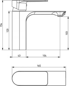 Mexen Alexa, umývadlová batéria h-154, chrómová, 71200-00