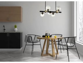 Klausen 106003 - Luster na tyči HYPERION 7xE27/7W/230V čierna/číra