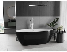 Mexen Eos, voľne stojaca vaňa 170 x 75 cm, biela-čierna, biely prepad, 52471707575-20
