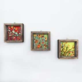 Sada obrazov Kvety 15x15 cm 3 ks