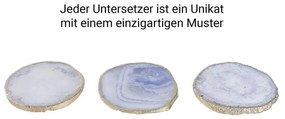 Butlers CRYSTAL Podtácka z drahých kameňov okrúhly 11 cm - modrá/zlatá